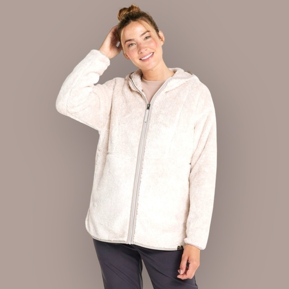 L.L. BEAN Hi-Pile Fleece Hooded Jacket | Natural | Size XXL - Picture 1 of 8